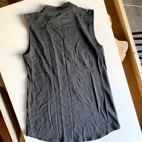 Eileen Fisher Stretchy Grey Turtleneck Tank - Picture 5 of 8